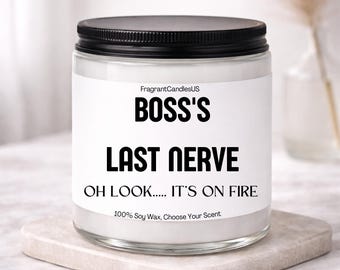 Boss Lady Candle – Funny Boss Gift, Female Boss Appreciation Present, Sarcastic Office Candle, Gift for Boss Day, Birthday or Retirement