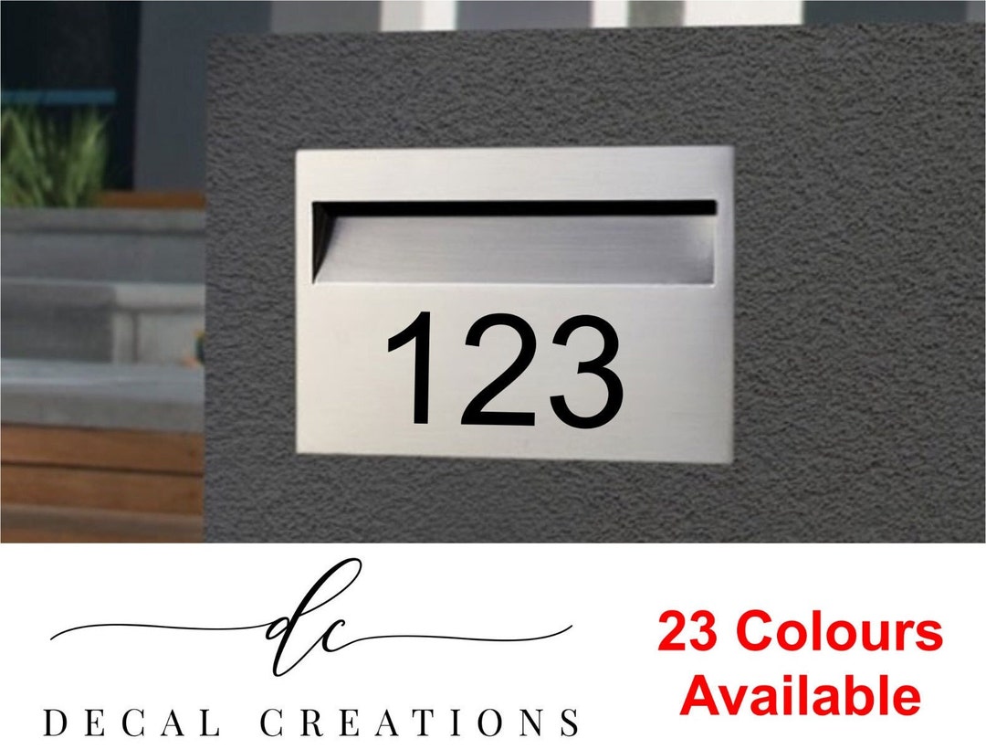 20 Colours Custom Letterbox Number Decal, Letterbox Street Name