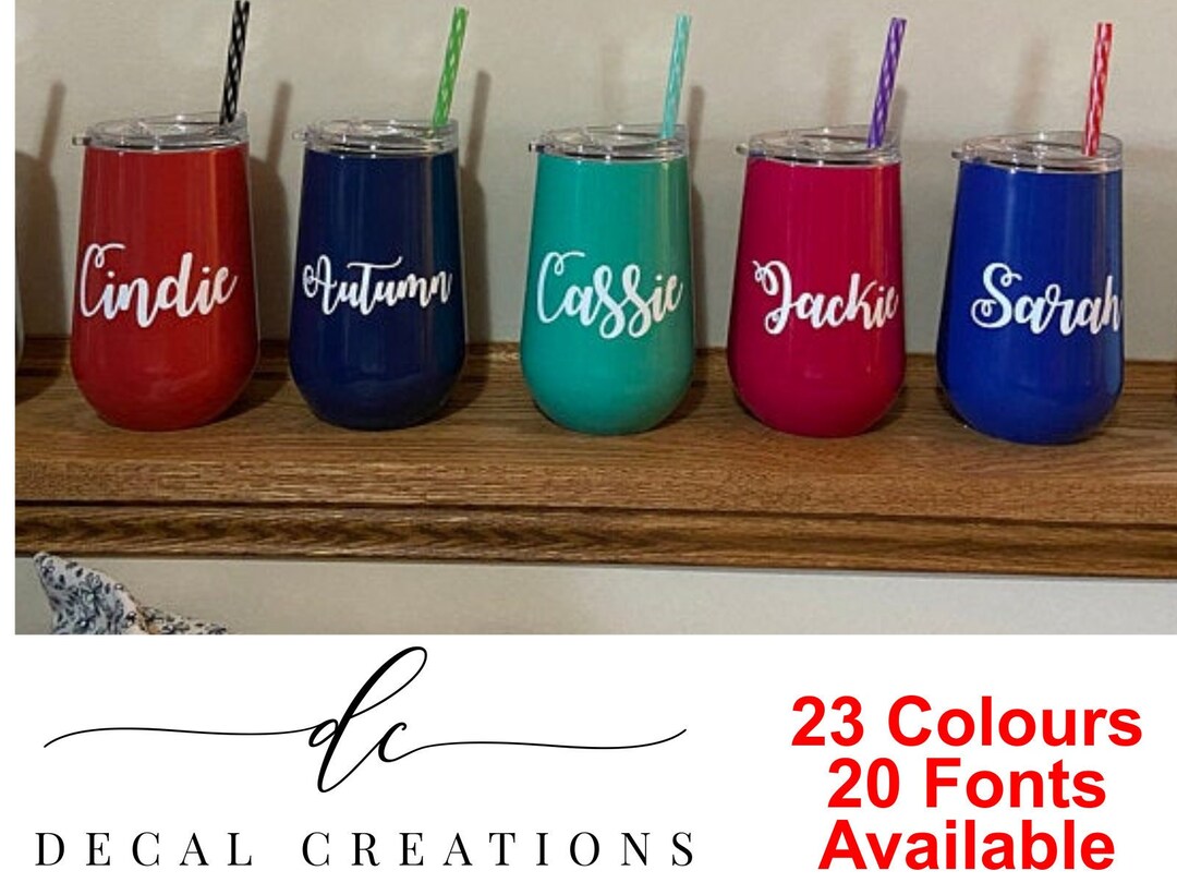 DIY Personalised Name Vinyl Decal Drink Bottle Wedding Birthday Event