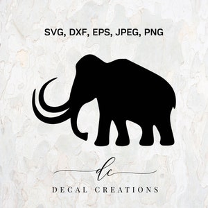 KAUFEN 3, ERHALTEN 1 GRATIS .. Mammut Ausgestorbene Stoßzähne Tier Clipart Digital Cut File Design Aufkleber Schablone Vorlage Vektoren -Svg, Dxf, Png, Eps, JPEG