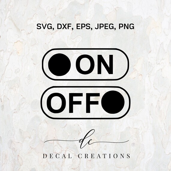 BUY 3 GET 1 FREE.. On Off Power Switch Toggle Mode Silhouette | Etsy