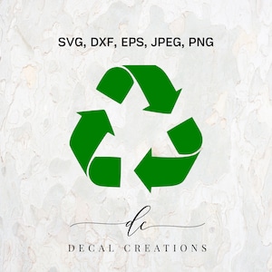 Recycling-Symbol Logo Silhouette Clipart Digital Cut Datei Design Aufkleber Schablone Vorlage Vektor