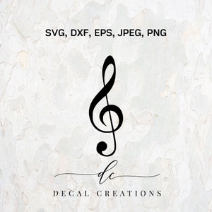 KAUFEN 3 ERHALTEN 1 GRATIS .. Violinschlüssel Musiknote Silhouette Clipart Digital Cut Datei Design Aufkleber Schablone Vorlage Vektor