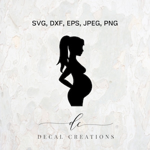 Achetez-en 3, obtenez-en 1 gratuit... Femme enceinte ventre de bébé ventre de bébé grossesse Clipart numérique couper fichier Design sticker modèle vecteur Svg, Dxf, Png, Eps