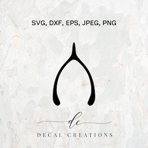 3個購入で1個無料。ウィッシュボーン ウィッシングボーン ウィッシュボーン ベクターカットファイル Cricut デザイン シルエット デカール SVG、DXF、PNG、EPS