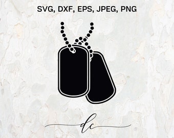 BUY 3 GET 1 FREE..Military Dog Tag Id Tags Silhouette Clipart Digital Cut File Design Decal Stencil Template Vector Svg,Dxf,Png,Eps