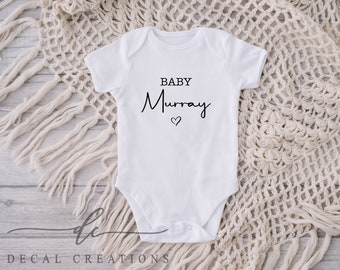 Baby Personalised Bodysuit Pregnancy Announcement | Last Name Baby Bodysuit | First Name | Personalised Baby Name Bodysuit | Free Shipping