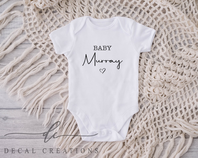 Baby Personalised Bodysuit Pregnancy Announcement Last Name Baby