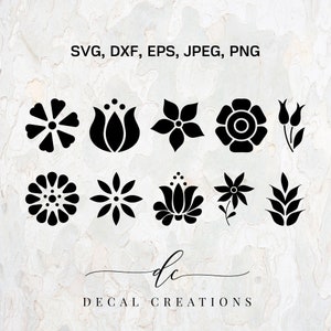 KOOP 3 KRIJG 1 GRATIS... 10x bloemen bloemen bloemblaadjes silhouet clipart digitale cut bestand ontwerp decal stencil sjabloon vector SVG, DXF, PNG