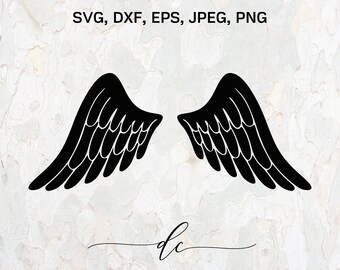 BUY 3 GET 1 FREE.. Angel Wings Memorial Wings Vector Cut File Cricut Design Silhouette Decal Svg,Dxf,Png,Eps