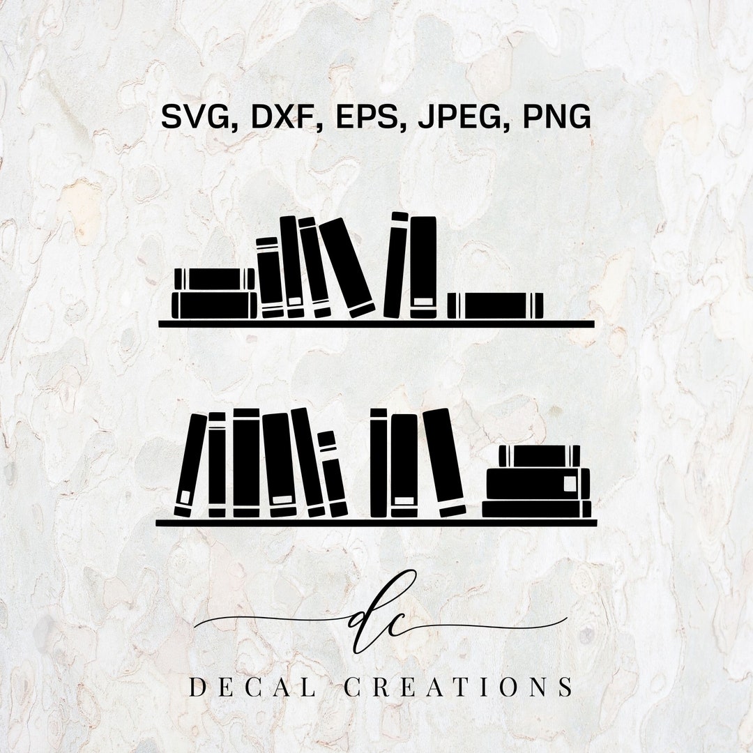 BUY 3 GET 1 FREE.. Bookshelf Books on Shelf Silhouette Clipart Digital