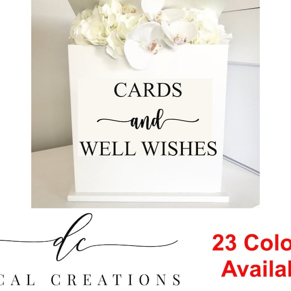 4 Sizes Cards and Well Wishes l Decal | Wedding Sign | Wishing Well Sign | Balloons | Gift | Wedding Sticker | 15cm | 20cm | 25cm | 30cm |