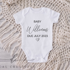 Baby Personalised Bodysuit Pregnancy Announcement | Comming Soon Baby Bodysuit | Personalised Baby Name Bodysuit | Free Shipping