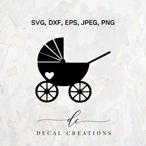 BUY 3 GET 1 FREE.. Baby Pram Stroller Clipart Digital Cut File Design Decal Template Vector Svg,Dxf,Png,Eps
