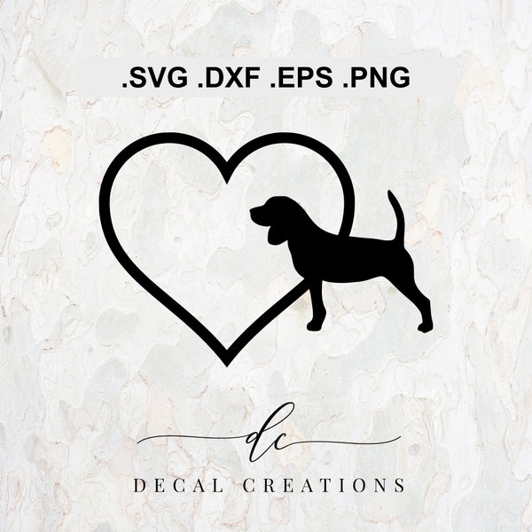 BUY 3 GET 1 FREE.. Beagle Love Heart Dog Silhouette Clipart Digital Cut File Design Decal Stencil Template Vector Svg Dxf Png Eps