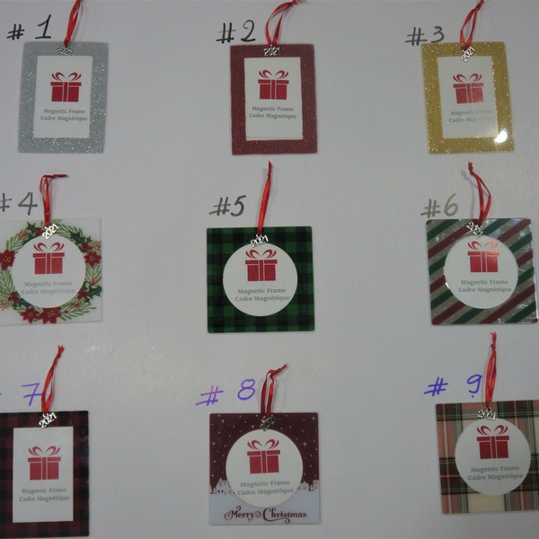 Holidays Christmas Picture Photo MAGNETIC PLASTIC Frame Ornament 2020 Select Styles Read Detail