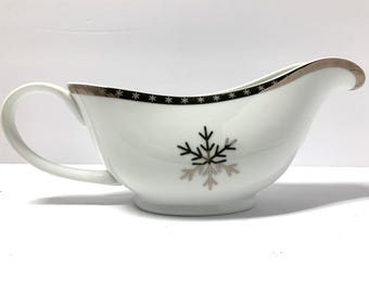 Salsera FIRST FROST Copo de nieve plateado de 12 oz, Navidad vintage 2010