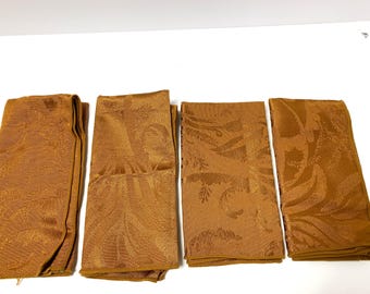 Juego de servilletas de damasco de vid de bronce oscuro para otoño y Acción de Gracias, 16" x 16", juego selecto