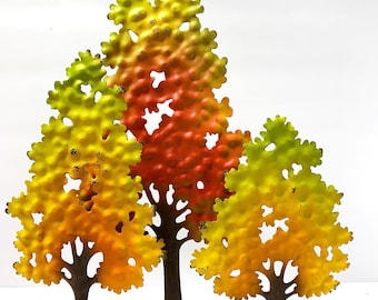 Árboles rústicos de metal de otoño, 35,5 cm de alto x 26,7 cm de ancho. Decoración otoñal. Los colores varían según la imagen.