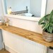 REMI - Radiator Shelf Handmade From Solid Wood With Industrial Metal Brackets