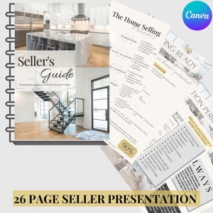 Real Estate Seller Guide, Real Estate Marketing, Listing Presentation, seller guide, Realtor Marketing Template,Realtor Seller Packet, Canva