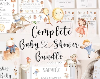 Nursery Rhyme Baby Shower Bundle, Nursery Rhyme Baby Shower, Storybook Baby Shower, Nursery Rhyme Baby Shower Games, Baby Shower Boy