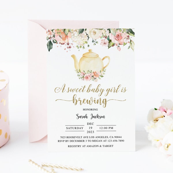 Teapot Invitations Etsy