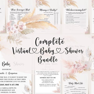 Virtual Baby Shower Full Bundle, Virtual Baby Shower Invitation, Virtual Baby Shower Games, Virtual Baby Shower, Social Distancing Shower