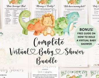 Virtual Baby Shower Full Bundle, Virtual Baby Shower Invitation, Virtual Baby Shower Games, Virtual Baby Shower, Social Distancing Shower