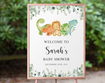 Dinosaur Baby Shower Welcome Sign, Baby Shower Welcome Sign, Dinosaur Welcome Sign, Dinosaur Baby Shower Signs, Dino Baby Shower Signs