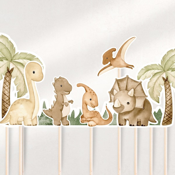 Dinosaur Centerpieces, Dino Centrepieces, Dinosaur Cutouts, Dinosaur Cake Toppers, Dino Toppers, Safari Centerpieces, Jungle Centrepieces