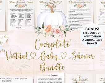Virtual Baby Shower Full Bundle, Virtual Baby Shower Invitation, Virtual Baby Shower Games, Virtual Baby Shower, Social Distancing Shower