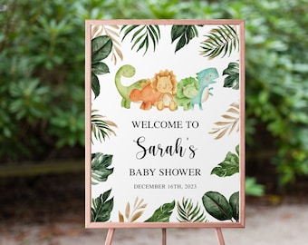 Dinosaur Baby Shower Welcome Sign, Baby Shower Welcome Sign, Dinosaur Welcome Sign, Dinosaur Baby Shower Signs, Dino Baby Shower Signs