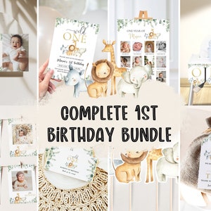 Wild One 1st Birthday Bundle, Safari Wild One Birthday, Wild One Invitation Bundle, One Birthday Invite, 1st Birthday Invite, Birthday Boy