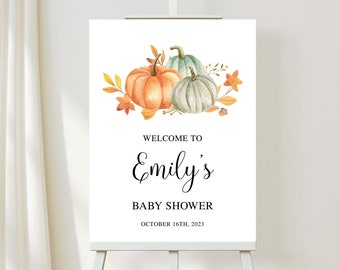 Pumpkin Baby Shower Welcome Sign, Baby Shower Welcome Sign, Pumpkin Welcome Sign, Pumpkin Baby Shower, Fall Baby Shower