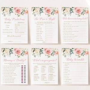 14 Floral Baby Shower Games, Floral Baby Shower Games Bundle, Baby Shower Games Printable, Baby Shower Games Pack, Baby Shower Games Bundle