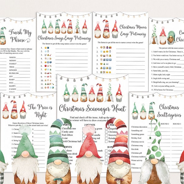 12 Christmas Games Bundle, Christmas Games, Family Christmas Games , Office Christmas Games, Holiday Party Games, School Christmas Games