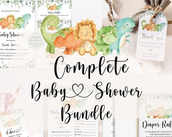 Dinosaur Baby Shower Bundle, Dinosaur Baby Shower, Dinosaur Baby Shower Invitation, Dinosaur Baby Shower Games, Baby Shower Boy