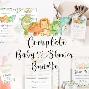 Dinosaur Baby Shower Bundle, Dinosaur Baby Shower, Dinosaur Baby Shower Invitation, Dinosaur Baby Shower Games, Baby Shower Boy image 1