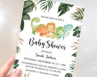 Dinosaur Baby Shower Invitation, Dinosaur Baby Shower, Dinosaur Invite, Dinosaur Invitation, Dino Baby Shower, Boy Baby Shower Invitation