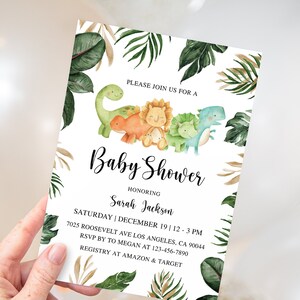 Dinosaur Baby Shower Invitation, Dinosaur Baby Shower, Dinosaur Invite, Dinosaur Invitation, Dino Baby Shower, Boy Baby Shower Invitation
