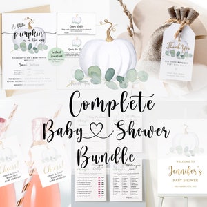 Pumpkin Baby Shower Bundle, Pumpkin Baby Shower, Pumpkin Baby Shower Invitation, Pumpkin Baby Shower Games, Fall Baby Shower, Little Pumpkin