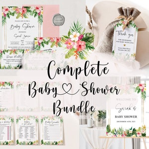 Tropical Baby Shower Bundle, Tropical Baby Shower, Tropical Baby Shower Invitation, Tropical Baby Shower Games, Summer Baby Shower