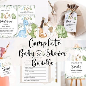 Dinosaur Baby Shower Bundle, Dinosaur Baby Shower, Dinosaur Baby Shower Invitation, Dinosaur Baby Shower Games, Baby Shower Boy
