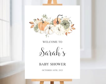 Pumpkin Baby Shower Welcome Sign, Baby Shower Welcome Sign, Pumpkin Welcome Sign, Pumpkin Baby Shower, Fall Baby Shower