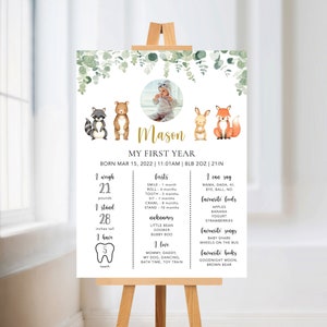 Baby Milestone Board, First Birthday Milestone Poster, Milestone 1st Birthday, Milestone Sign, Printable 1st Birthday Milestone Poster