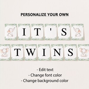 Editable Twins Baby Shower Banner Twins Baby Shower Banner | Etsy