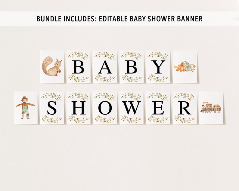 Pumpkin Baby Shower Bundle, Pumpkin Baby Shower, Pumpkin Baby Shower Invitation, Pumpkin Baby Shower Games, Fall Baby Shower image 8