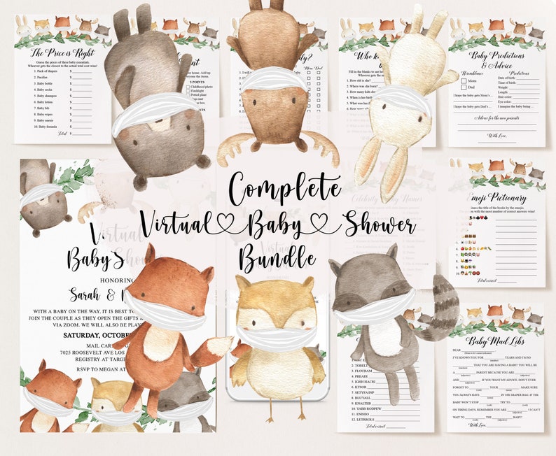 Virtual Baby Shower Full Bundle Virtual Baby Shower Etsy