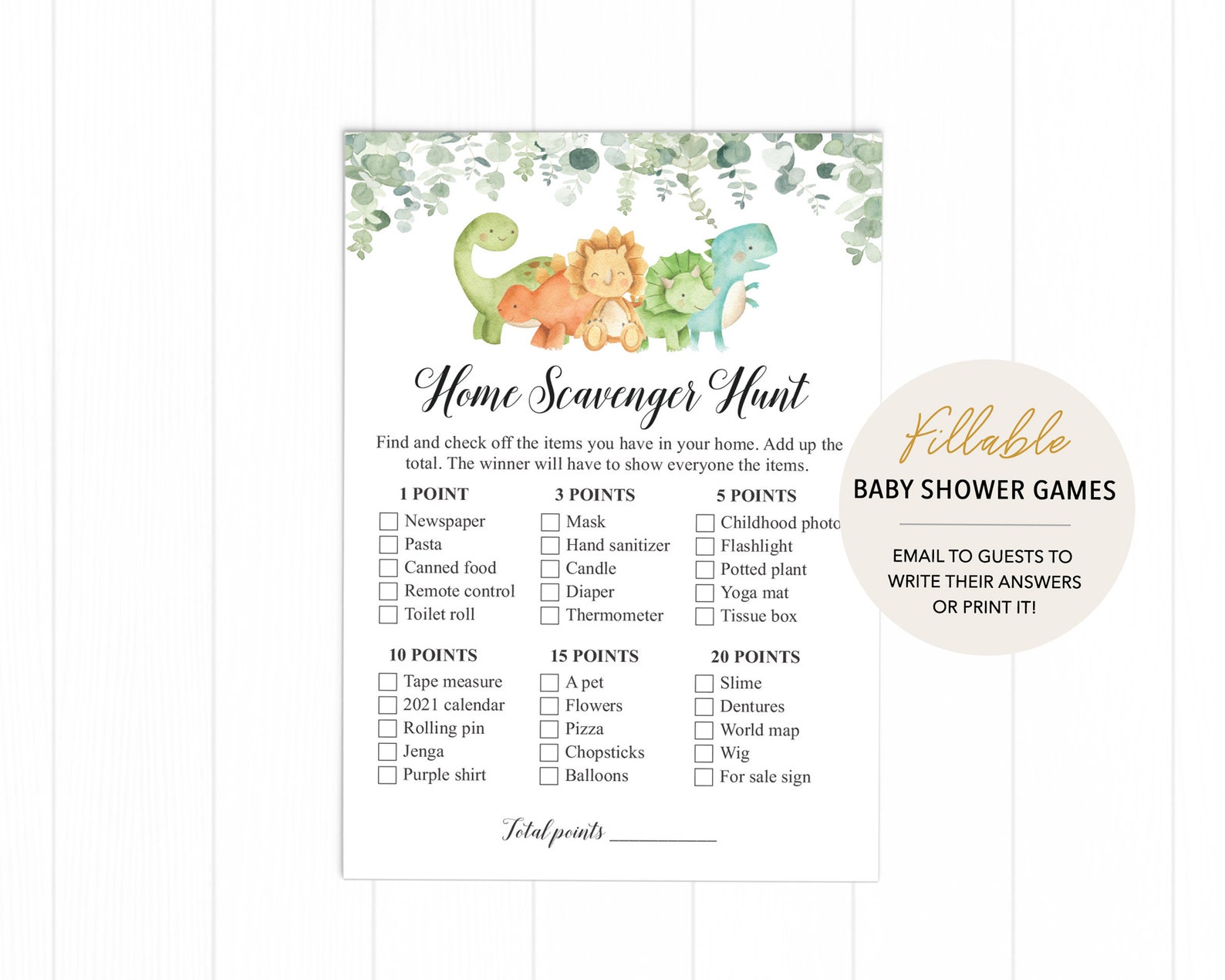 Virtual Baby Shower Games Home Scavenger Hunt Quarantine